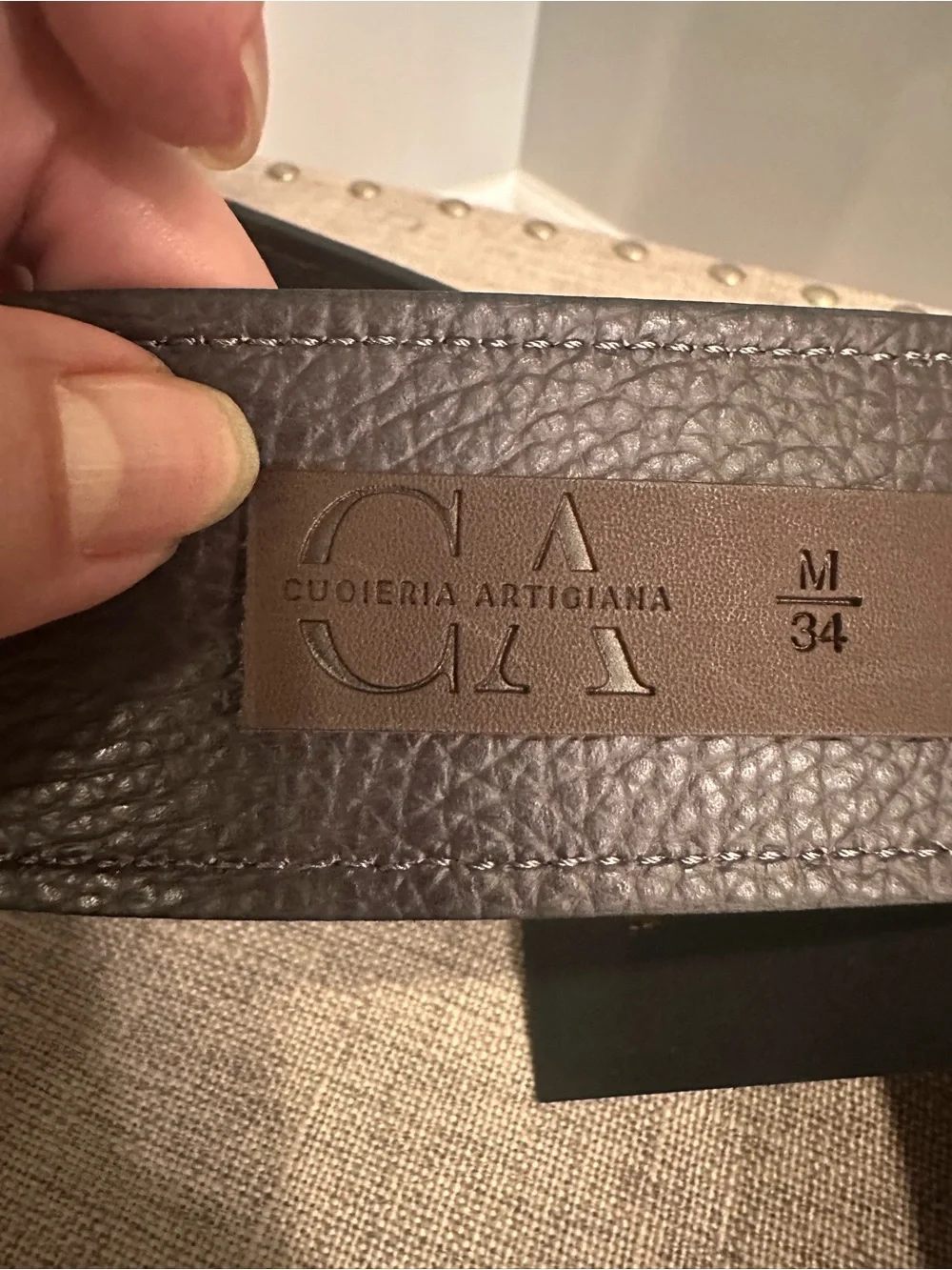 Italian-Made Brown Suede Women’s Belt with Gold Ring Buckle